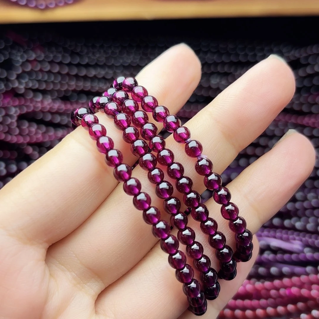 手链未镶嵌石榴石耶*耶卡4.3紫牙乌四圈毕业级