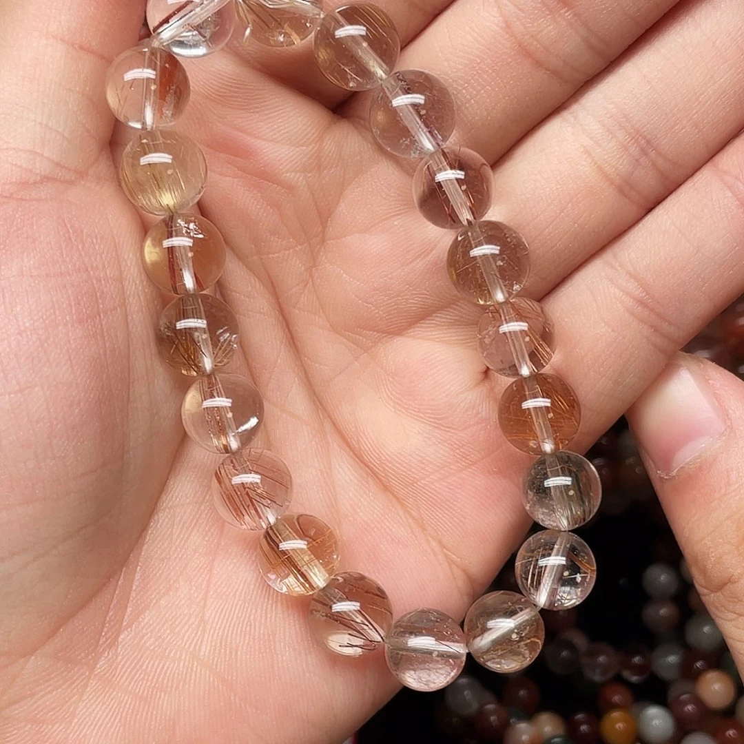 水晶手链未镶嵌彩发晶10+