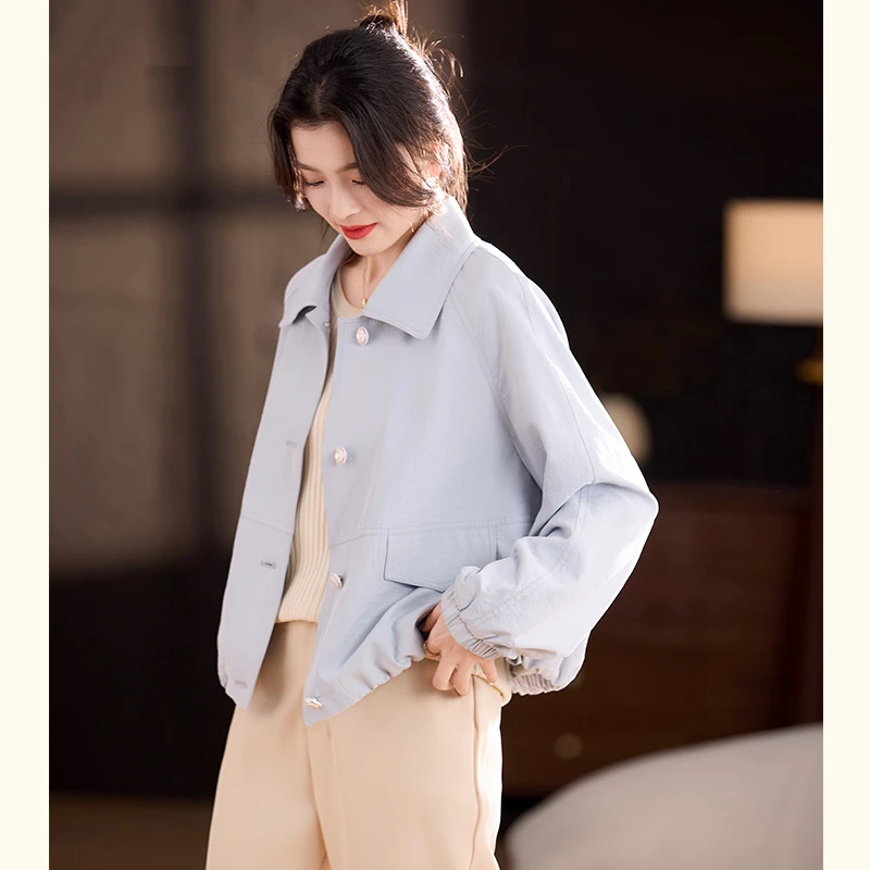 年轻妈妈春装短款外套2025新款洋气中老年女装宽松夹克休闲上衣服