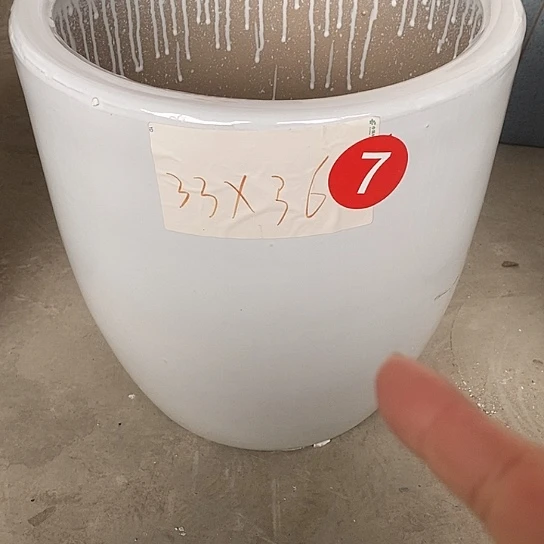陶瓷花盆白锥大➕中