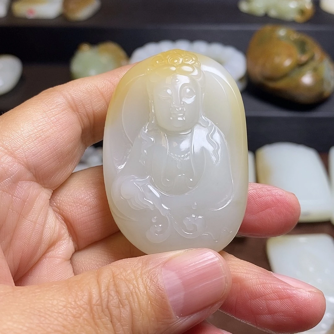 征***程和田玉未镶嵌吊坠(不含链)