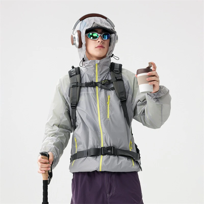 JPDUN/吉普盾山系户外防泼水轻量可收纳撞色男女通用轻薄防晒服