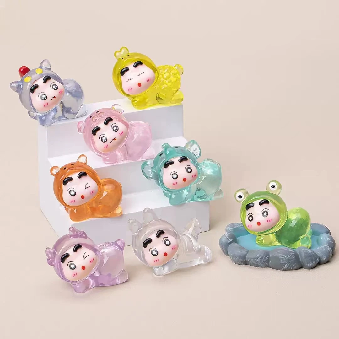 【趴趴动物蜡笔小新】创意网红少女心可爱便携立体家用树脂diy摆件