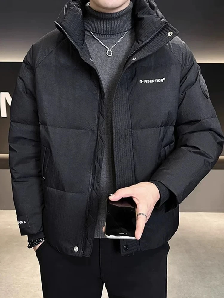 冬季新款男士加厚保暖上衣时尚百搭潮流简约休闲立领防风外套