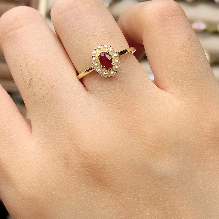 红宝石银S925镶嵌戒指