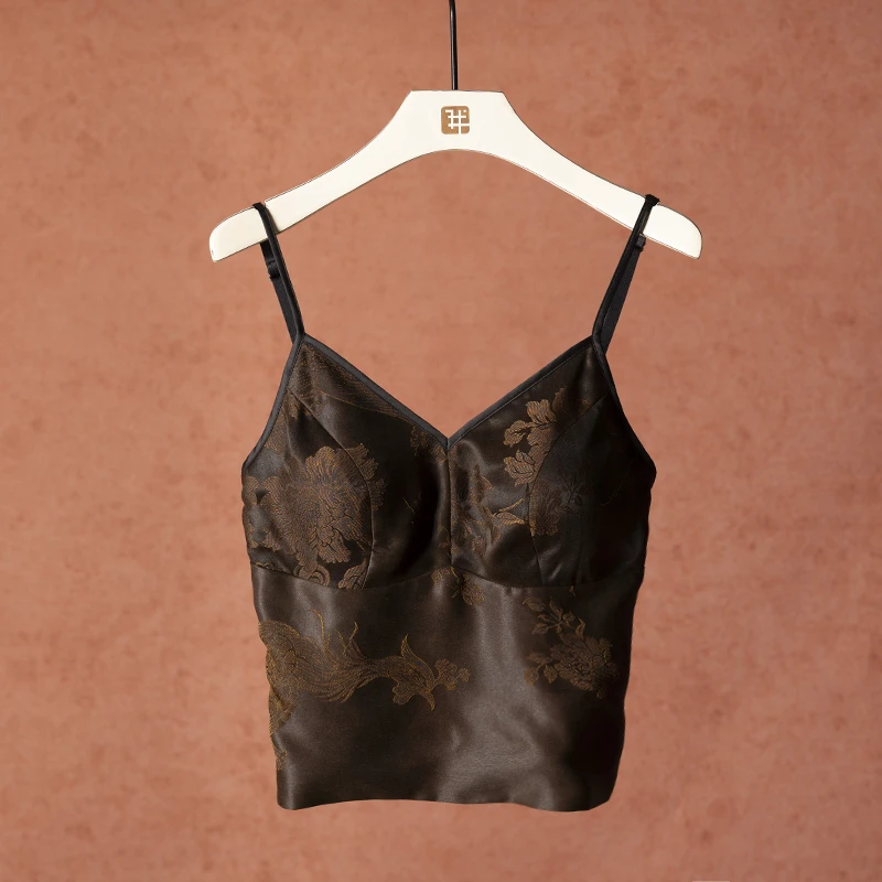 我的搭配师新款GZX009-3香云纱桑蚕丝长款美背