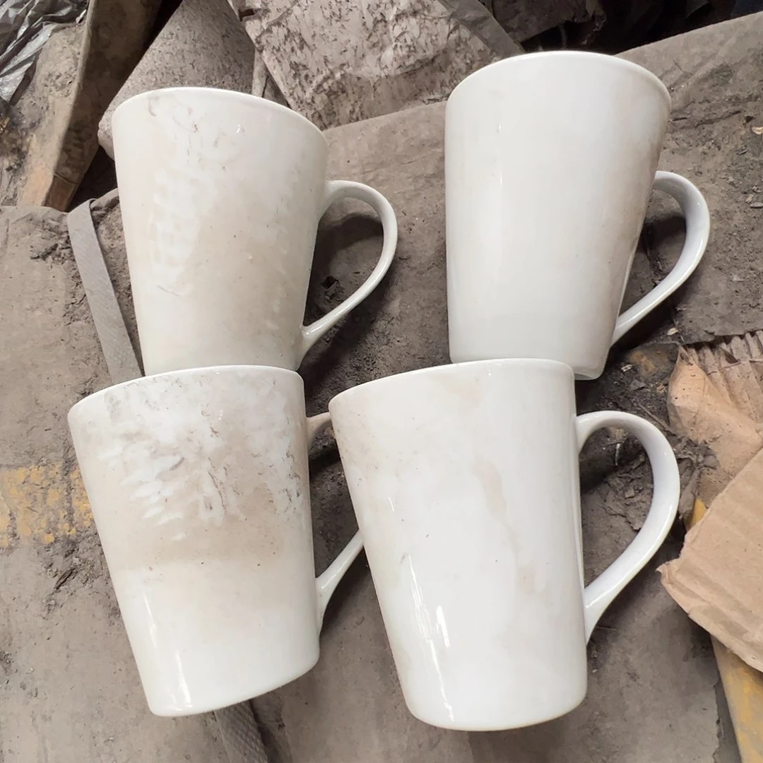 瓷片景德镇陶瓷老白胎马克杯4只
