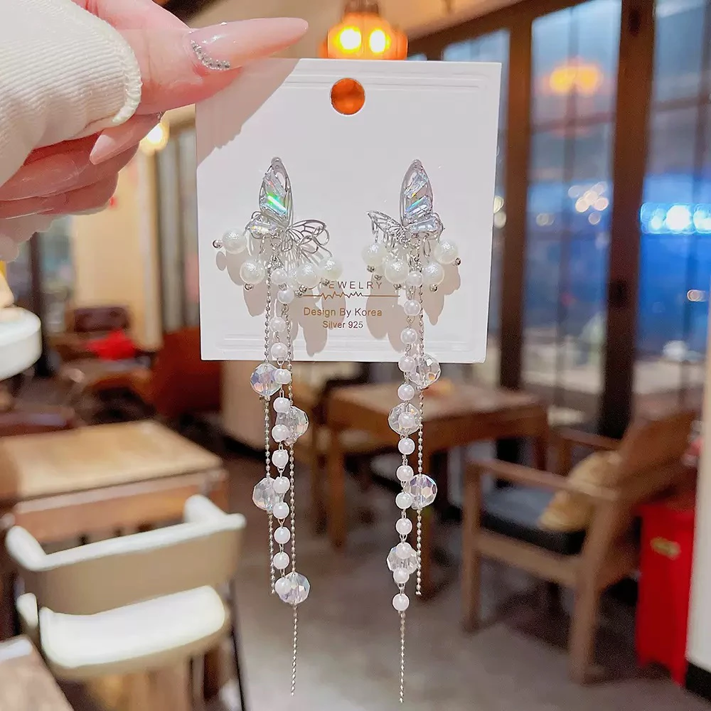 合金合成锆石耳饰 2795【化蝶】轻奢耳饰