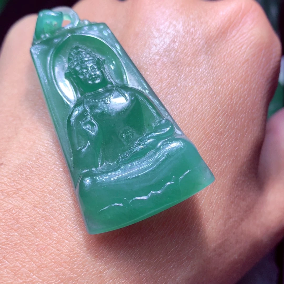 定制翡翠未镶嵌天然翡翠A货毛货挂件