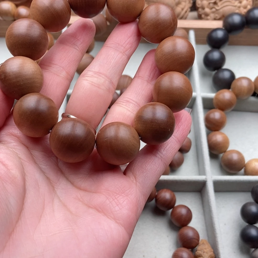 檀香木手串/手链珏*老山檀红肉奶香瑕疵手串