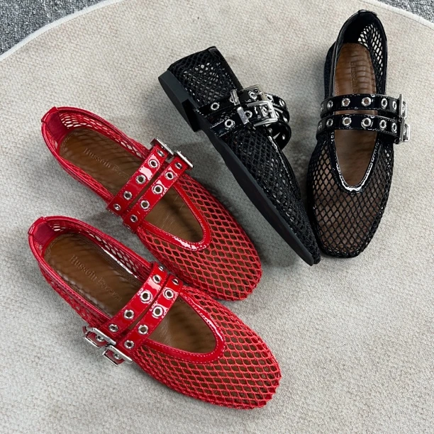 网面镂空平底舒适玛丽珍女鞋春夏新品轻奢时尚女鞋01699