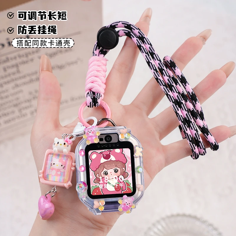 适用华为儿童电话手表4PRO挂绳5XPRO挂脖3Pro/4X糖果色防丢挂脖绳