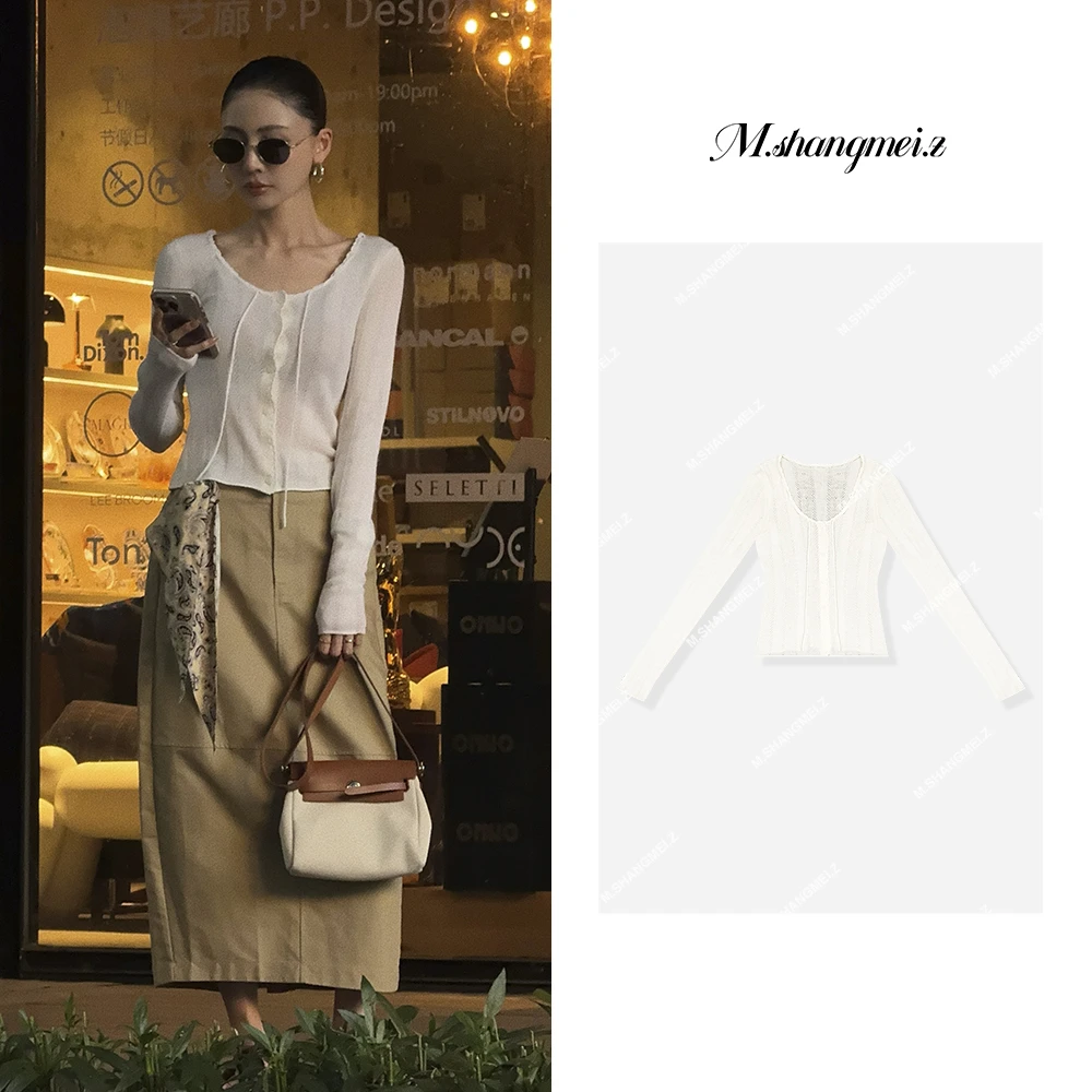 M.SHANGMEI.Z/沐熙【空灵衫】美大哥显瘦针织羊毛开衫上衣X052537