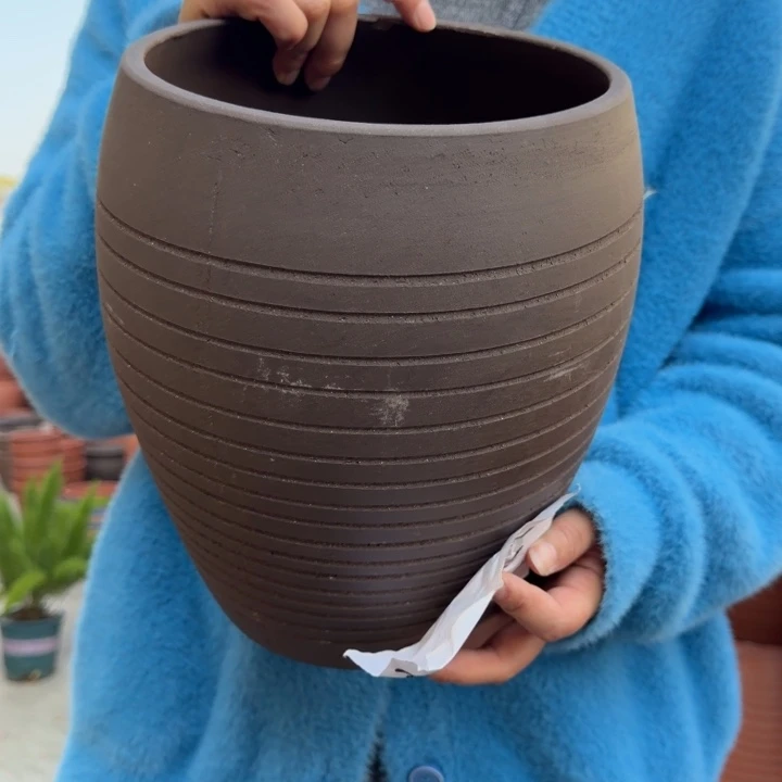 其***灼紫砂花盆口20高26宜兴紫砂瑕疵硌皮