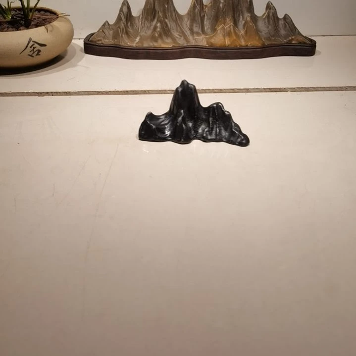 一***风砖雕灵璧石摆件造景