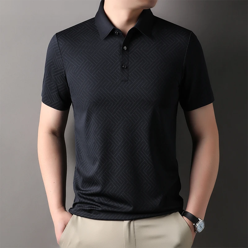 夏季Polo衫纯色薄款男短袖保罗衫商务休闲宽松男装t恤无痕
