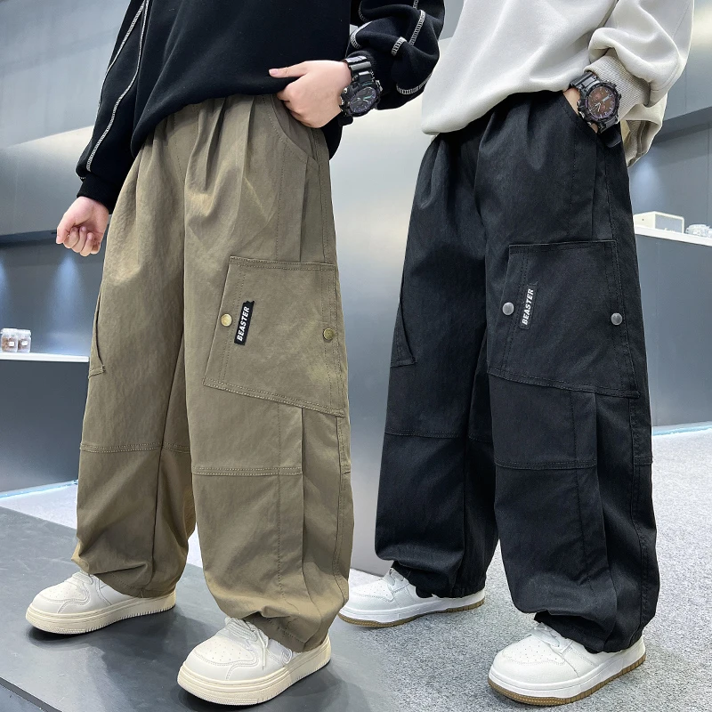 男童秋装裤子大童男孩宽松工装裤春秋2025新款儿童帅气休闲长裤潮