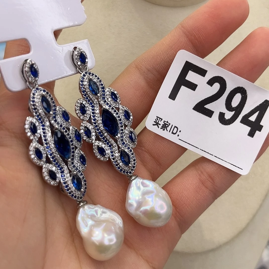 合金淡水珍珠耳饰