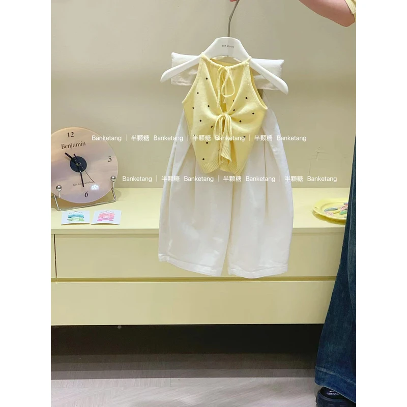 【清仓 no退no还】儿童黄色波点背心吊带2025夏季新款韩版51044