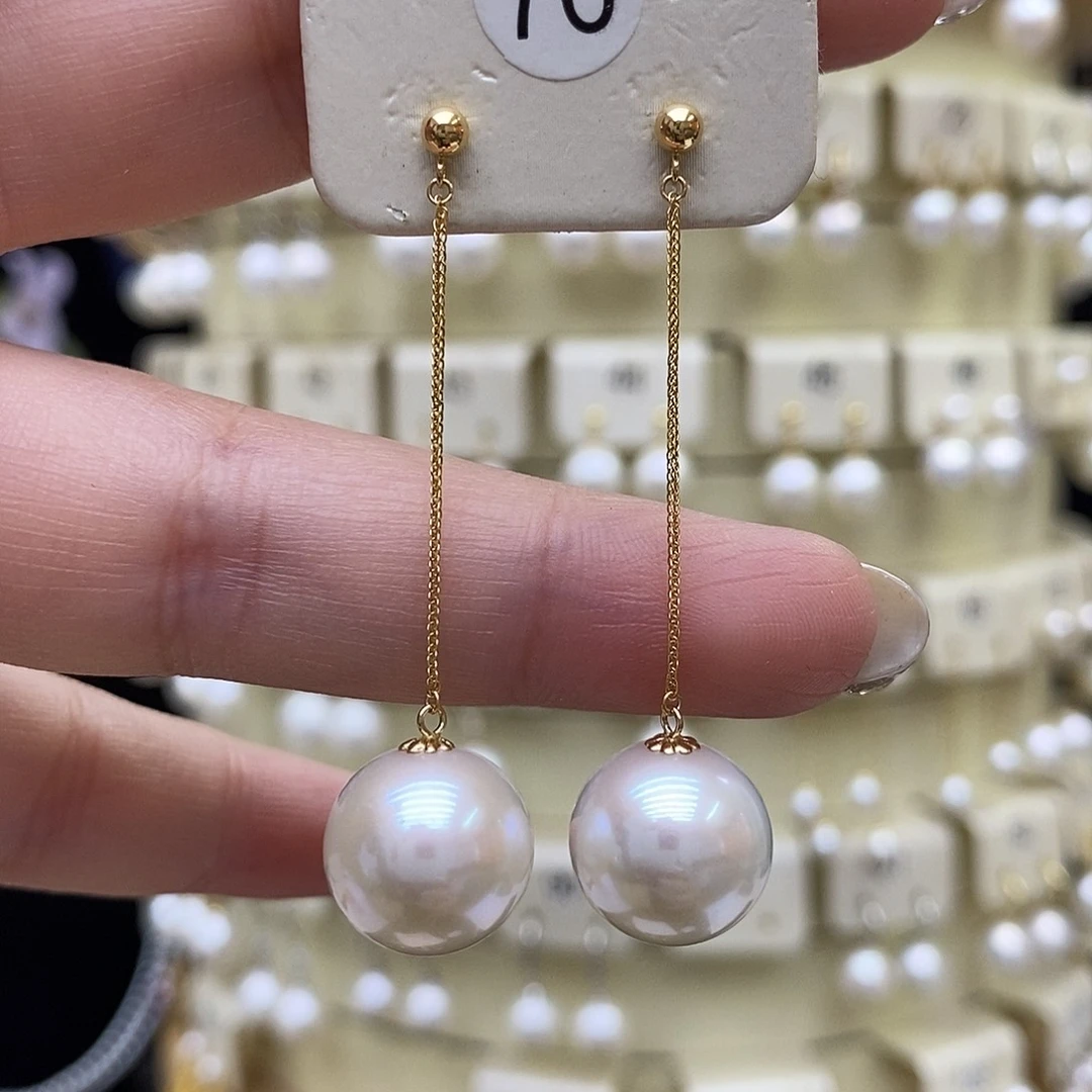 （***肥18K金镶嵌淡水珍珠耳饰