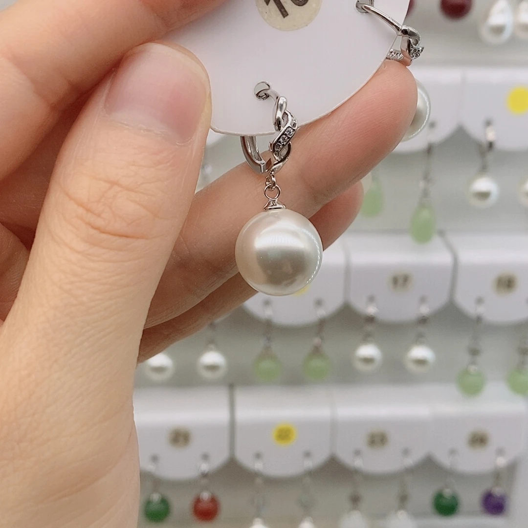 925银14毫米白贝珠