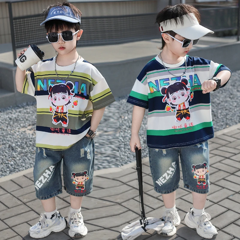 儿童套装童装男童夏季哪吒夏装帅气男孩休闲洋气两件套夏款爆款新