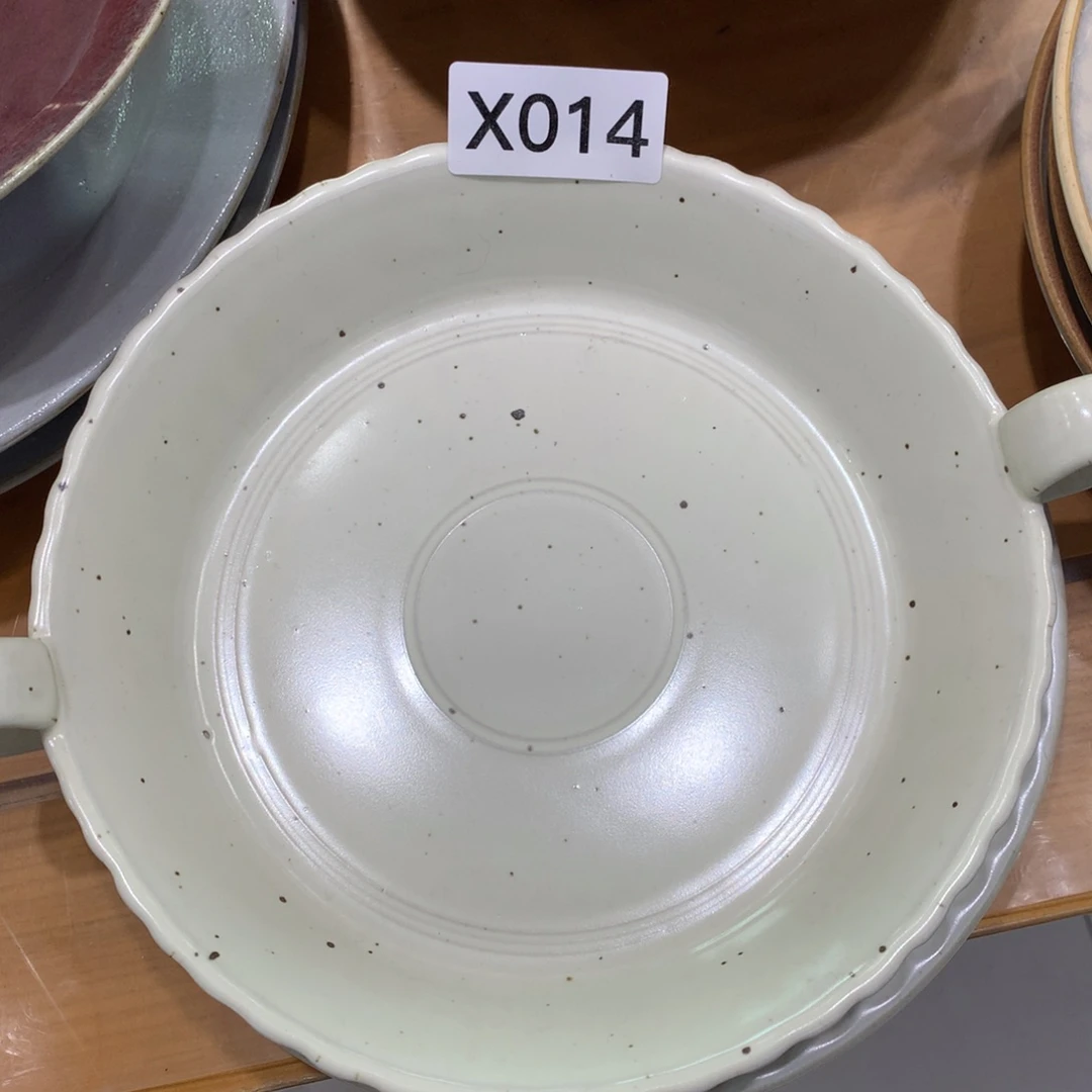 陶景德镇粗陶复古盘碗微瑕