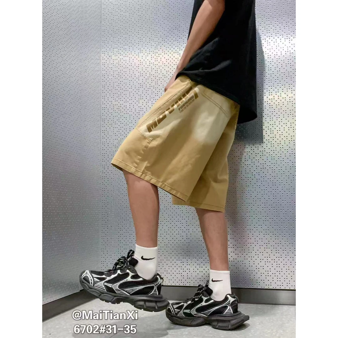 【6702-咖】青少年工装棉布五分裤