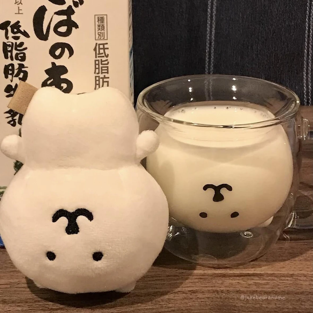 梦泡自嘲熊韩国200ml耐热双层玻璃杯可爱情侣高硼硅咖啡牛奶杯