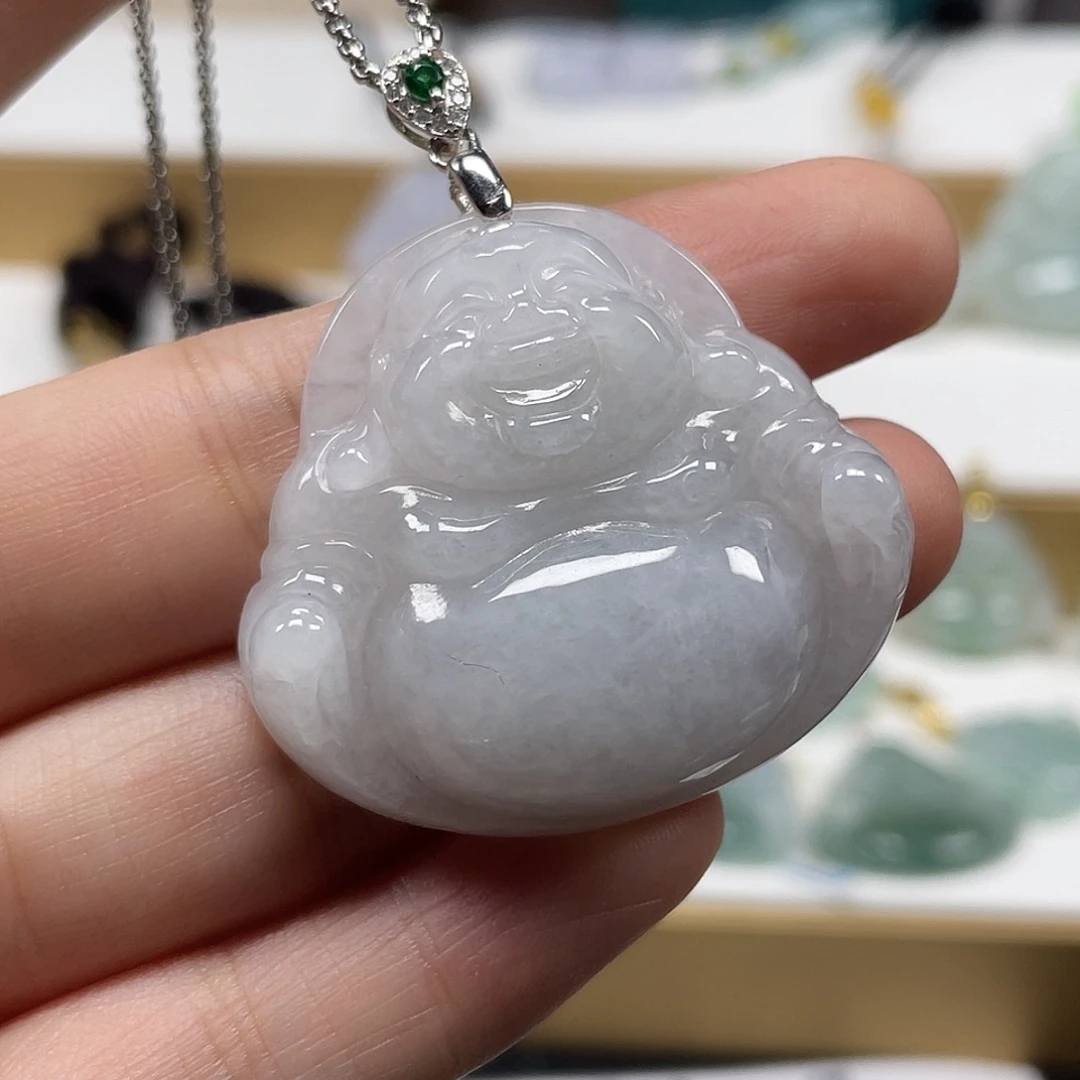 翡翠未镶嵌颈饰天然翡翠佛公吊坠一件37号