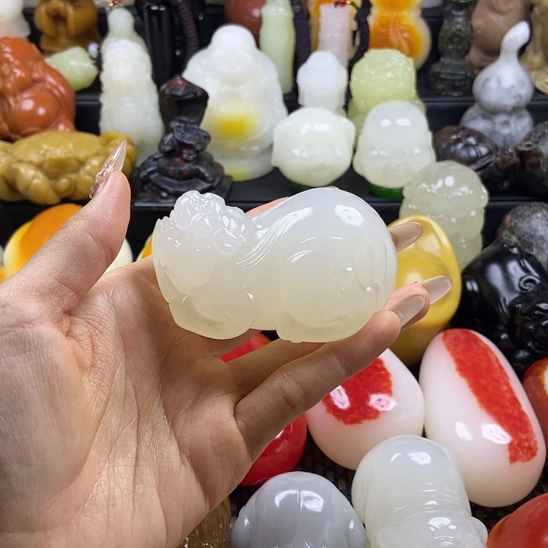 无花朵原石雕刻把件