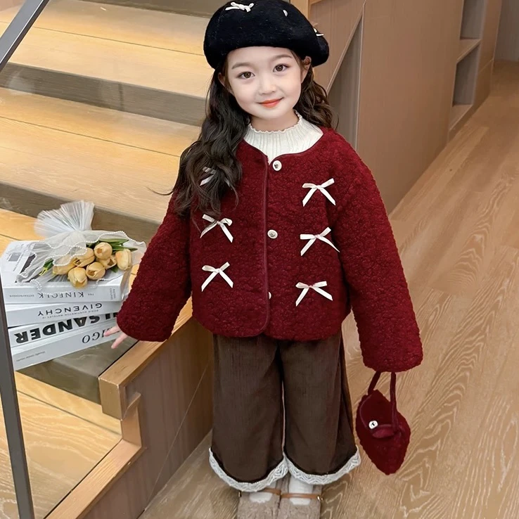 【新款套装】(初春薄绒)小香风洋气女童女宝套装休闲风套装