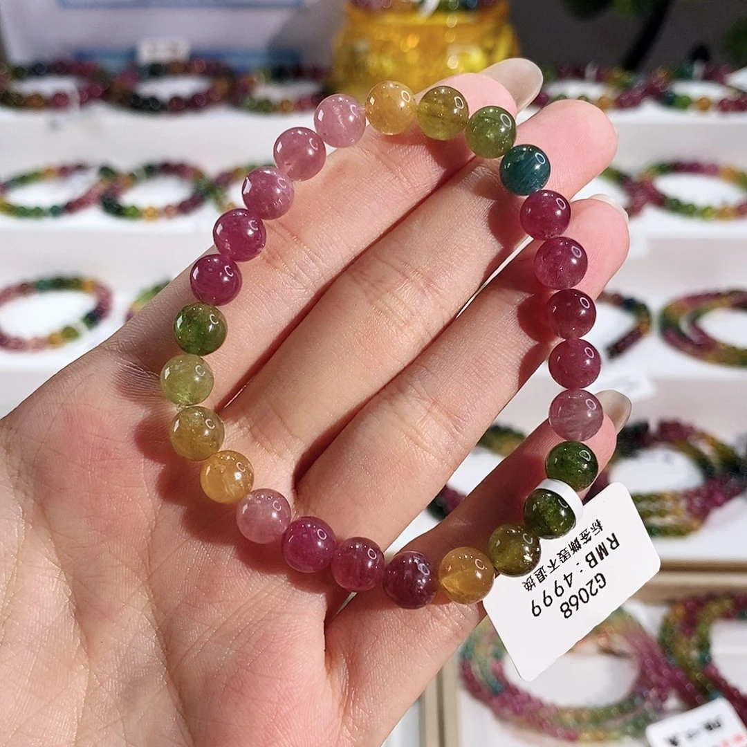 未镶嵌手串碧玺G2068素圈颜色微差