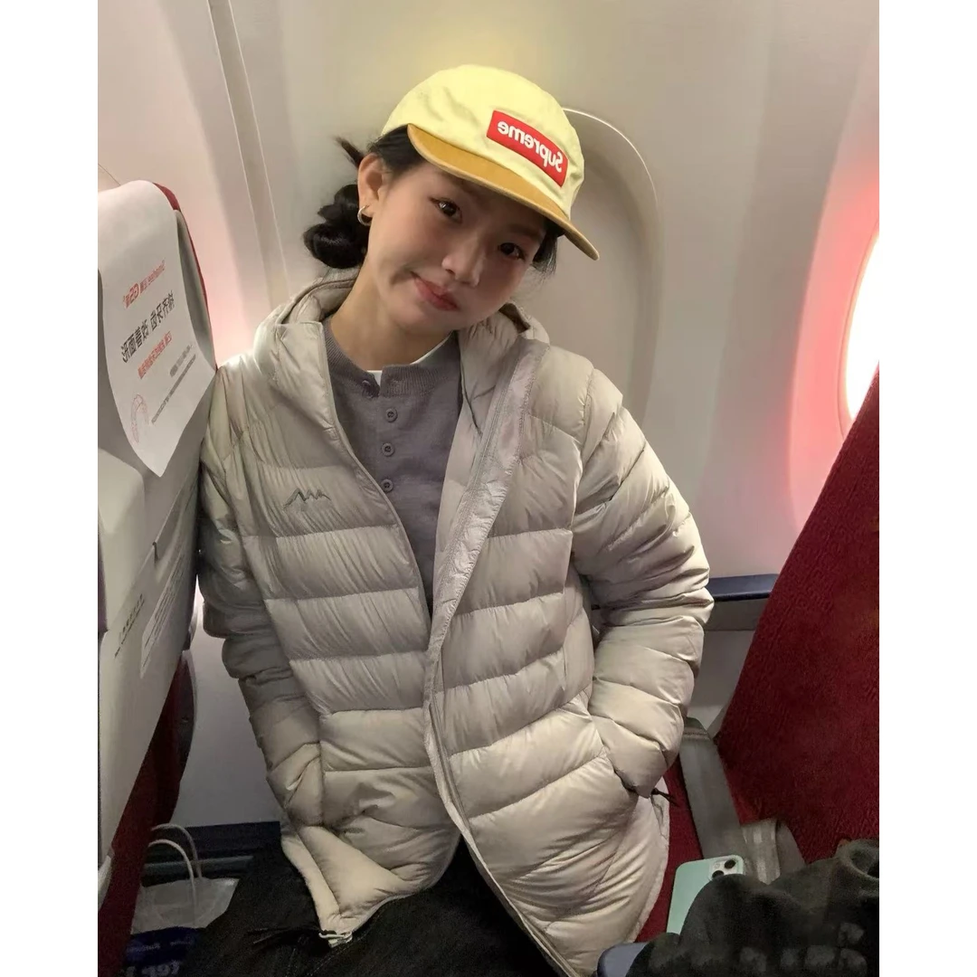 秋冬韩系简约轻薄连帽排骨棉服男女保暖宽松情侣外套糖果色棉衣