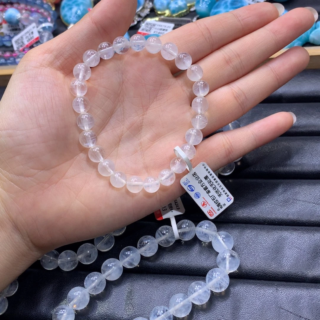 水晶未镶嵌手串蓝针手串