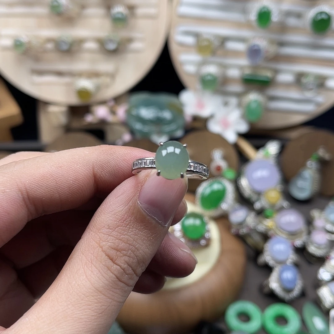 翡翠银S925镶嵌戒指