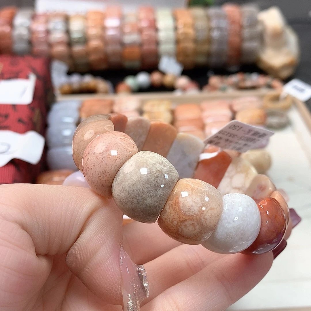 硅化珊瑚（珊瑚玉）手链未镶嵌K**T237