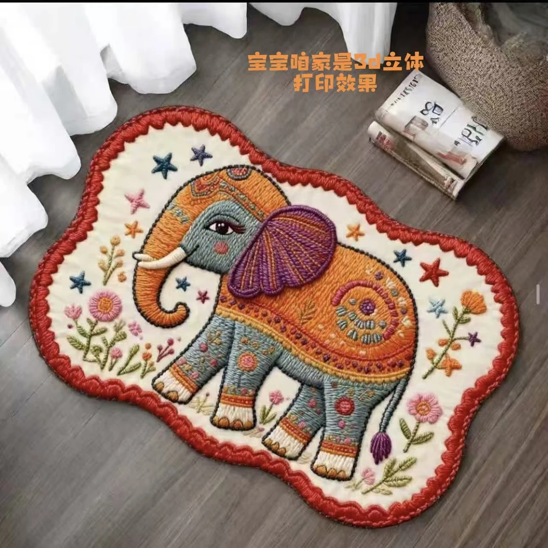【60x90】2025年新款硅藻泥大象南瓜葫芦进宅大吉入户门垫4d打印