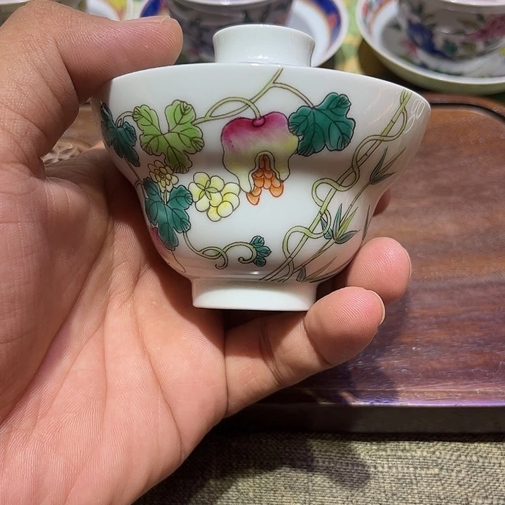 纯手绘精品盖碗杯