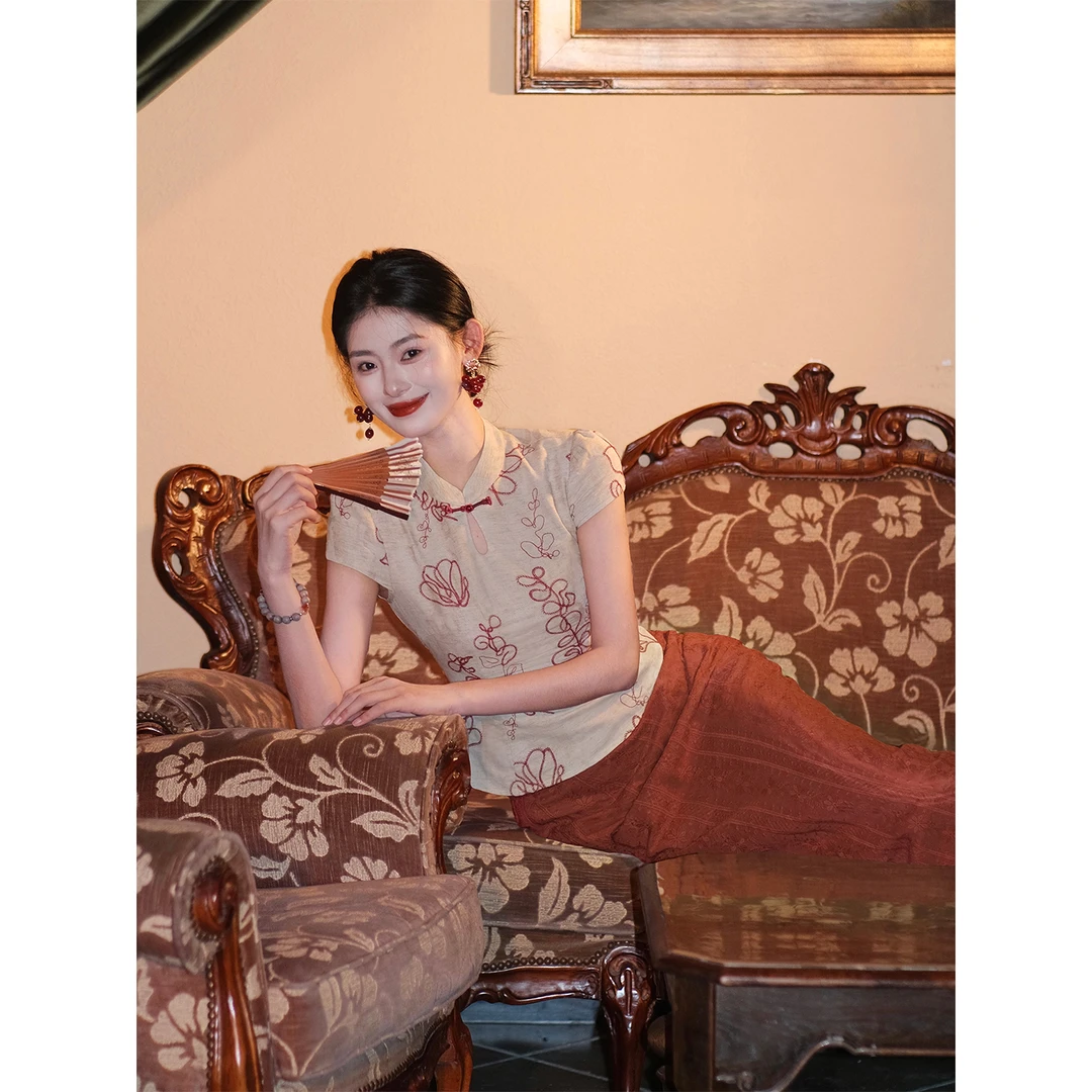凌茜恣禾【浮生若梦】国风新中式修身收腰显瘦复古大气高级感旗袍