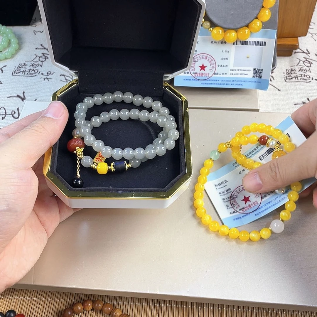 石英质玉手饰银S925镀金镶嵌