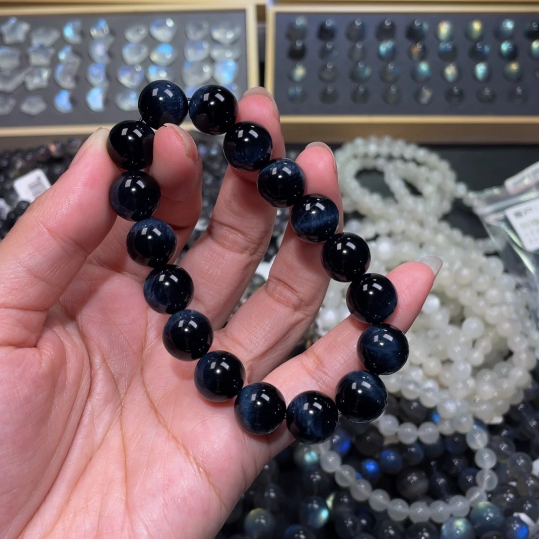 水晶手链未镶嵌橙*蓝虎眼石手链12m