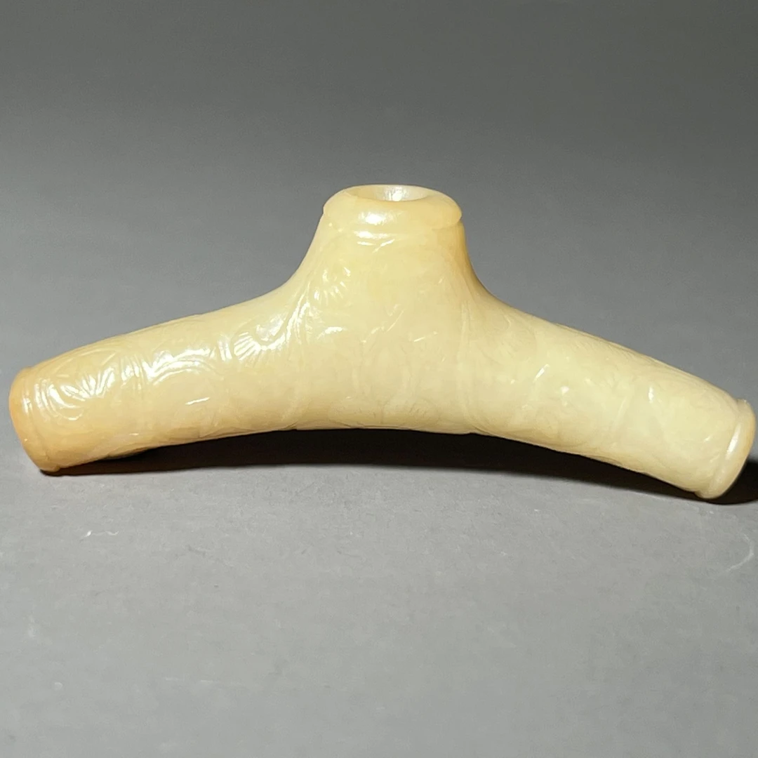 清代缠枝花卉玉三通/FJ100A135/集萃斋