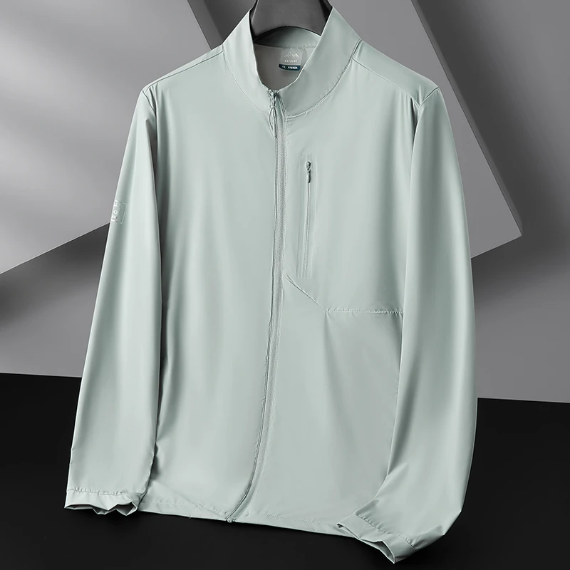费韦戈摩大码长袖立领防晒服男士夏季薄款冰丝速干透气防晒上衣