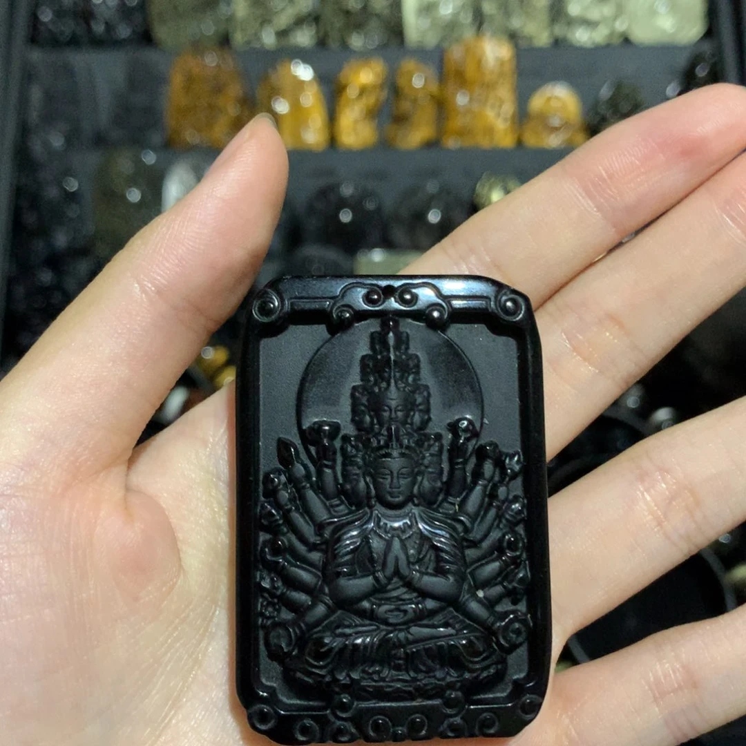 未镶嵌黑曜岩吊坠(赠链)七****雨