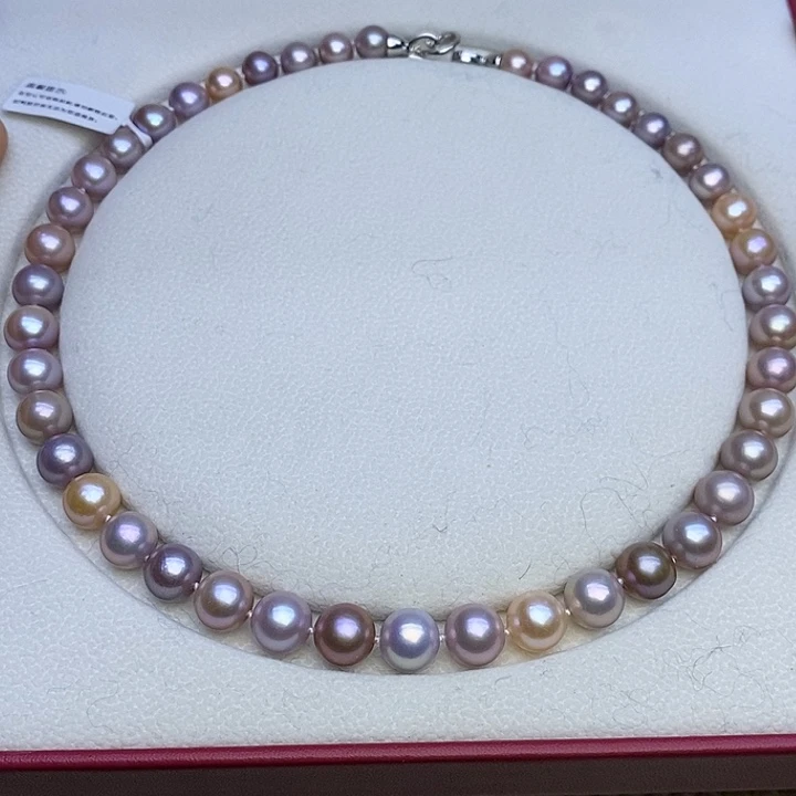 颈饰淡水珍珠未镶嵌冷色系莫兰迪混彩