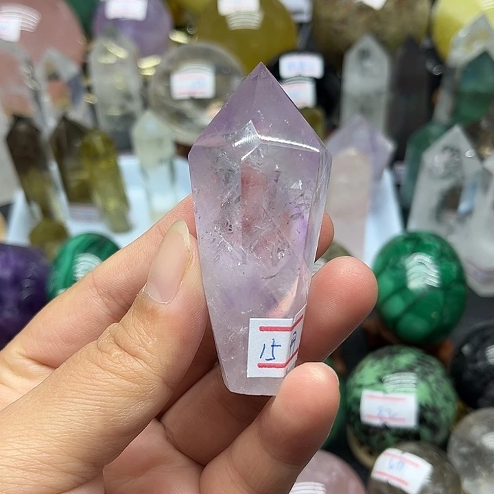未镶嵌水晶珠宝半成品64克紫水晶柱