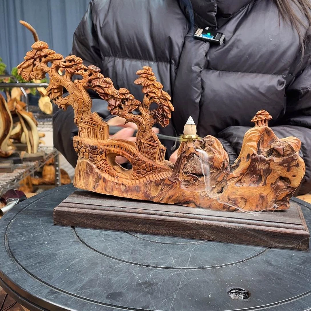 柏木（崖柏）山水倒流香送两盒香