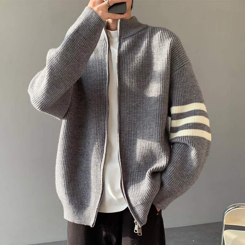 玛斯柏开衫毛衣男士秋冬季休闲百搭宽松保暖慵懒风潮流针织衫外套