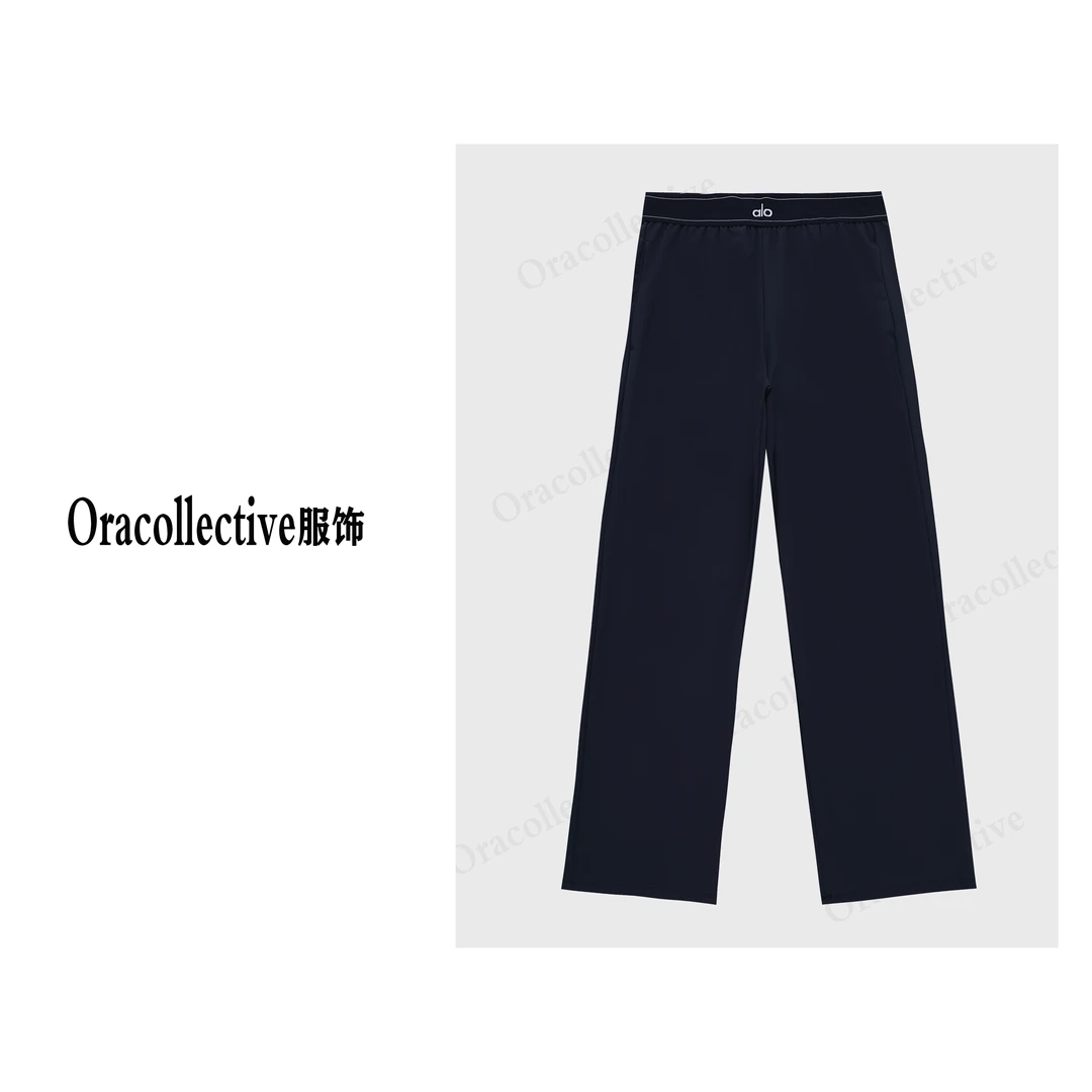 alo阿洛25新款字母弹力腰带速干裤女士运动裤运动长裤休闲裤直筒
